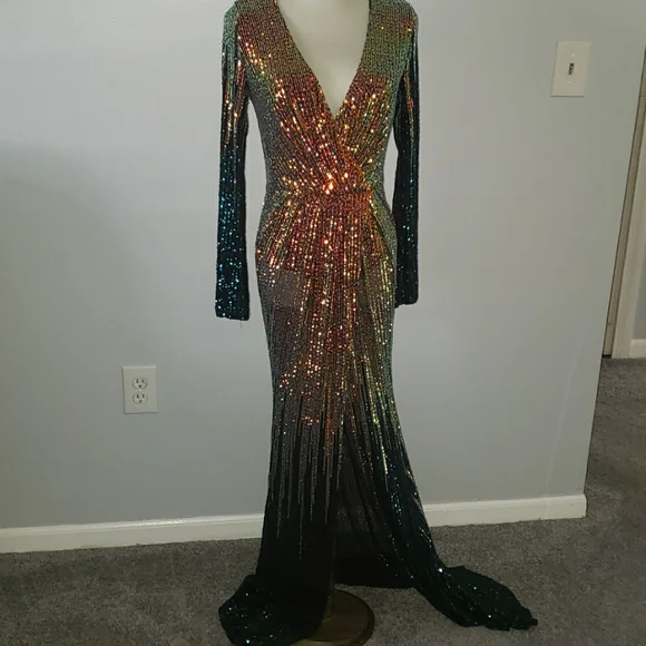 Fashion Nova | Dresses | Fashion Nova High Slit Floor Length Gown | Poshmark